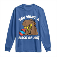 Funny Easter Bunny Long Sleeve Shirt Chocolate Rabbit You Want Piece Of Me