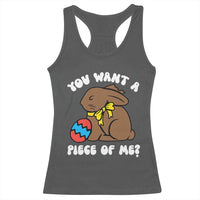 Funny Easter Bunny Racerback Tank Top Chocolate Rabbit You Want Piece Of Me