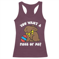 Funny Easter Bunny Racerback Tank Top Chocolate Rabbit You Want Piece Of Me