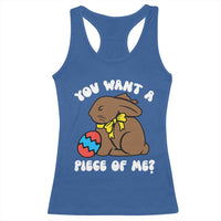 Funny Easter Bunny Racerback Tank Top Chocolate Rabbit You Want Piece Of Me