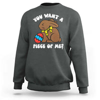 Funny Easter Bunny Sweatshirt Chocolate Rabbit You Want Piece Of Me
