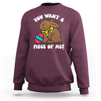 Funny Easter Bunny Sweatshirt Chocolate Rabbit You Want Piece Of Me