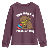 Funny Easter Bunny Youth Sweatshirt Chocolate Rabbit You Want Piece Of Me