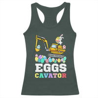 Easter Eggs-Cavator Racerback Tank Top Bunny Excavator