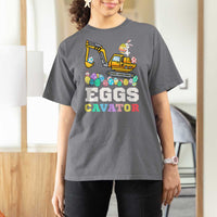 Easter Eggs-Cavator T Shirt For Women Bunny Excavator