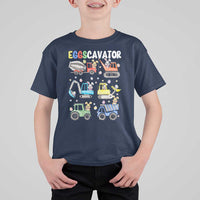 Easter Eggs-Cavator T Shirt For Kid Bunny Excavator Construction Trucks