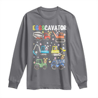 Easter Eggs-Cavator Long Sleeve Shirt Bunny Excavator Construction Trucks