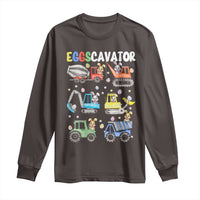 Easter Eggs-Cavator Long Sleeve Shirt Bunny Excavator Construction Trucks