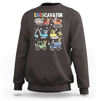 Easter Eggs-Cavator Sweatshirt Bunny Excavator Construction Trucks