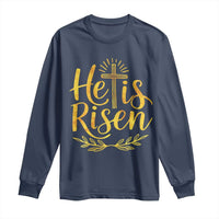 He Is Risen Long Sleeve Shirt Jesus Easter Religious Christians - Wonder Print Shop