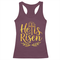 He Is Risen Racerback Tank Top Jesus Easter Religious Christians - Wonder Print Shop