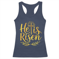 He Is Risen Racerback Tank Top Jesus Easter Religious Christians - Wonder Print Shop