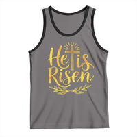 He Is Risen Tank Top Jesus Easter Religious Christians - Wonder Print Shop