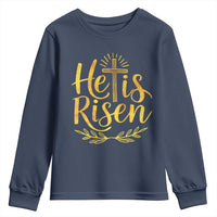 He Is Risen Youth Sweatshirt Jesus Easter Religious Christians - Wonder Print Shop