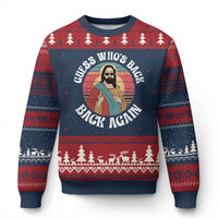 Funny Easter Jesus Ugly Christmas Sweater Retro Vintage Guess Whos Back Again - Wonder Print Shop
