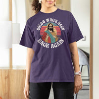 Funny Easter Jesus T Shirt For Women Retro Vintage Guess Whos Back Again - Wonder Print Shop
