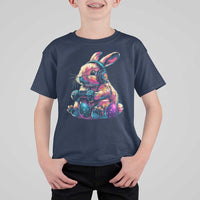 Gamer Rabbit T Shirt For Kid Cute Bunny Gaming Eggs Funny Video Games Easter - Wonder Print Shop