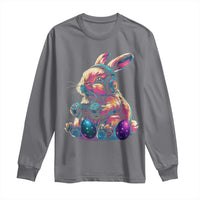 Gamer Rabbit Long Sleeve Shirt Cute Bunny Gaming Eggs Funny Video Games Easter - Wonder Print Shop