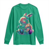 Gamer Rabbit Long Sleeve Shirt Cute Bunny Gaming Eggs Funny Video Games Easter - Wonder Print Shop