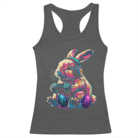 Gamer Rabbit Racerback Tank Top Cute Bunny Gaming Eggs Funny Video Games Easter - Wonder Print Shop