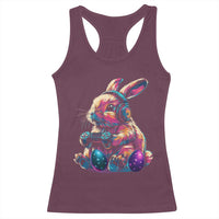 Gamer Rabbit Racerback Tank Top Cute Bunny Gaming Eggs Funny Video Games Easter - Wonder Print Shop