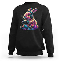 Gamer Rabbit Sweatshirt Cute Bunny Gaming Eggs Funny Video Games Easter - Wonder Print Shop