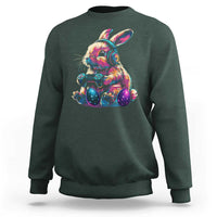Gamer Rabbit Sweatshirt Cute Bunny Gaming Eggs Funny Video Games Easter - Wonder Print Shop