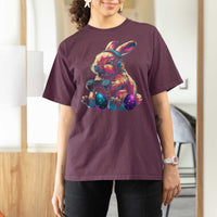 Gamer Rabbit T Shirt For Women Cute Bunny Gaming Eggs Funny Video Games Easter - Wonder Print Shop