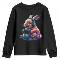 Gamer Rabbit Youth Sweatshirt Cute Bunny Gaming Eggs Funny Video Games Easter - Wonder Print Shop