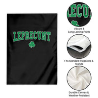 Leprecunt Shamrock Garden Flag St Patricks Day Funny Irish Adult Humor