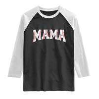 Baseball Mama Raglan Shirt Retro Varsity Baseball Season Mom Raising Ballers