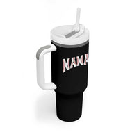 Baseball Mama Tumbler With Handle Retro Varsity Baseball Season Mom Raising Ballers
