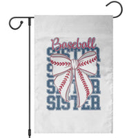 Baseball Sister Garden Flag Coquette Bow Biggest Fan Sport Lovers Girl