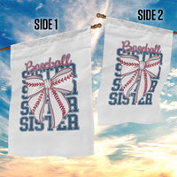 Baseball Sister Garden Flag Coquette Bow Biggest Fan Sport Lovers Girl