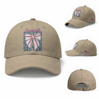 Baseball Sister Baseball Cap Coquette Bow Biggest Fan Sport Lovers Girl