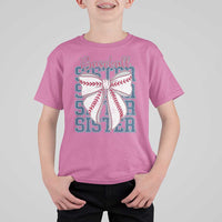 Baseball Sister T Shirt For Kid Coquette Bow Biggest Fan Sport Lovers Girl