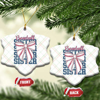 Baseball Sister Ceramic Ornament Coquette Bow Biggest Fan Sport Lovers Girl