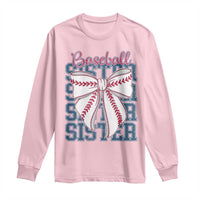 Baseball Sister Long Sleeve Shirt Coquette Bow Biggest Fan Sport Lovers Girl