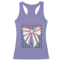 Baseball Sister Racerback Tank Top Coquette Bow Biggest Fan Sport Lovers Girl