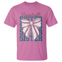 Baseball Sister T Shirt Coquette Bow Biggest Fan Sport Lovers Girl