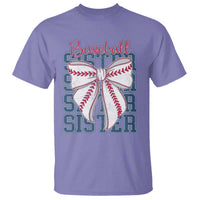 Baseball Sister T Shirt Coquette Bow Biggest Fan Sport Lovers Girl