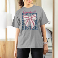Baseball Sister T Shirt For Women Coquette Bow Biggest Fan Sport Lovers Girl