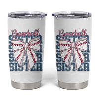Baseball Sister Tumbler Cup Coquette Bow Biggest Fan Sport Lovers Girl