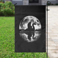 Funny Bigfoot Loch Ness Monster Garden Flag Retro Sasquatch Nessie Funny Cryptid Moon
