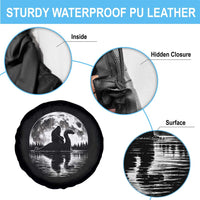 Funny Bigfoot Loch Ness Monster Spare Tire Cover Retro Sasquatch Nessie Funny Cryptid Moon