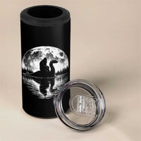 Funny Bigfoot Loch Ness Monster 4 in 1 Can Cooler Tumbler Retro Sasquatch Nessie Funny Cryptid Moon