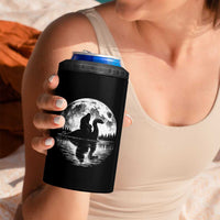 Funny Bigfoot Loch Ness Monster 4 in 1 Can Cooler Tumbler Retro Sasquatch Nessie Funny Cryptid Moon