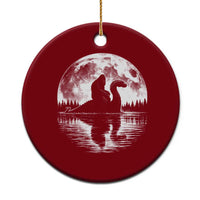 Funny Bigfoot Loch Ness Monster Ceramic Ornament Retro Sasquatch Nessie Funny Cryptid Moon
