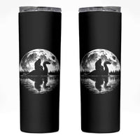 Funny Bigfoot Loch Ness Monster Skinny Tumbler Retro Sasquatch Nessie Funny Cryptid Moon