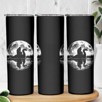 Funny Bigfoot Loch Ness Monster Skinny Tumbler Retro Sasquatch Nessie Funny Cryptid Moon